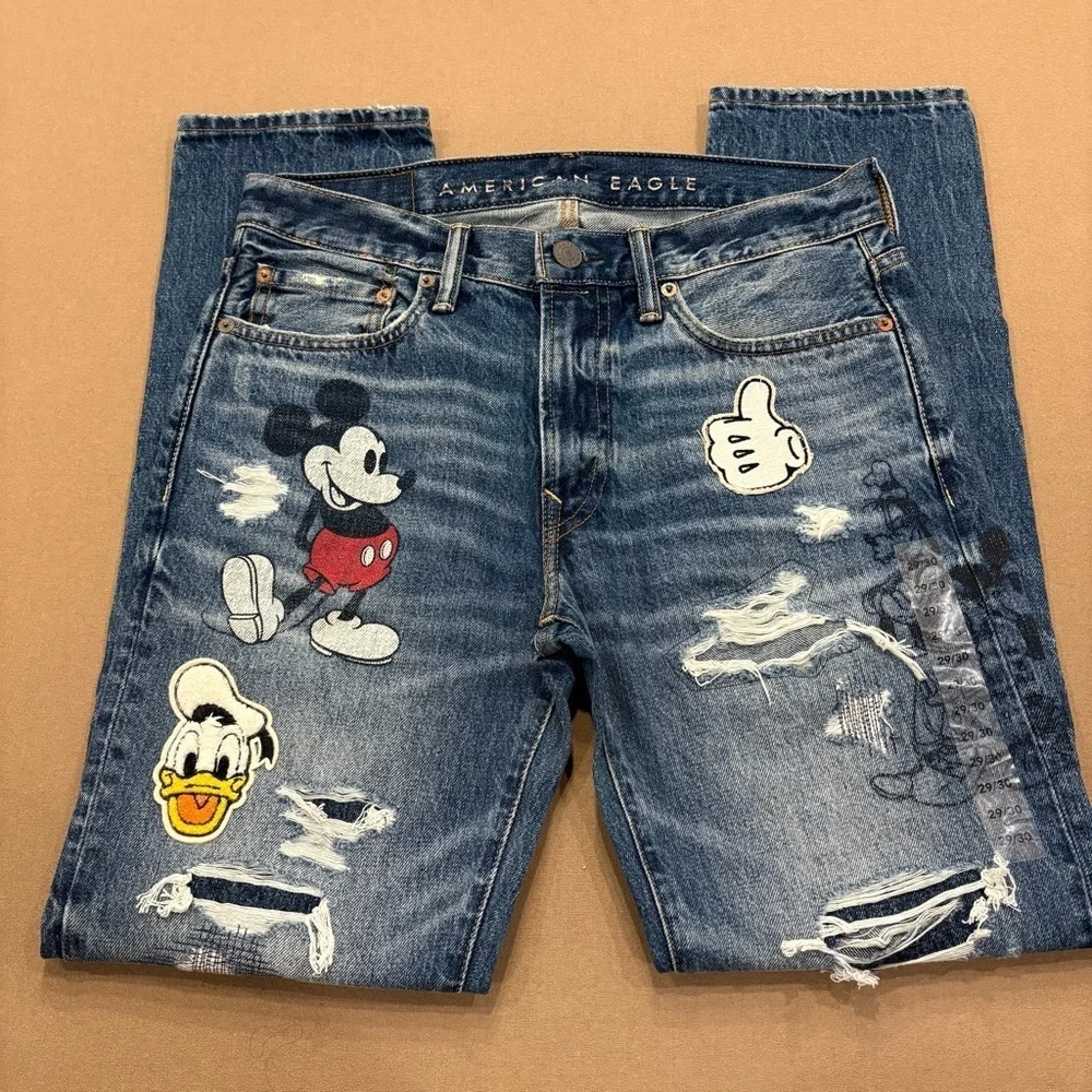 American Eagle x Disney Slim Fit Distressed Jeans Size 29 New With Tag